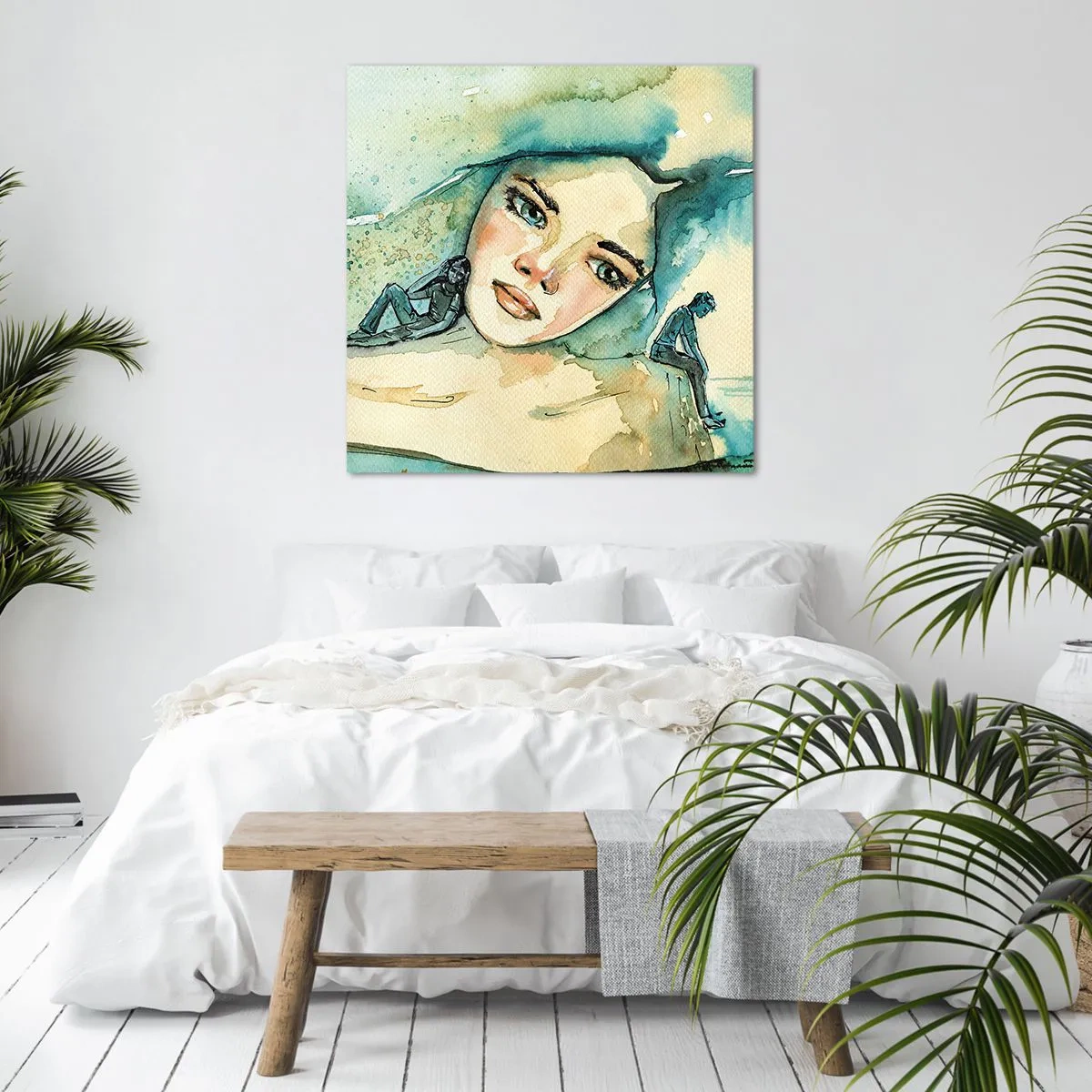 Lærredstryk - Billede på lærred - Am I blue? - 60x60 cm