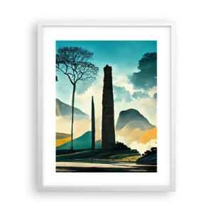 Plakat i hvid ramme - Stadig højere og højere - 40x50 cm