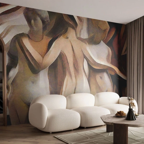 Fototapet Premium Sand - Tre Nåder 2.0 - Kvinde, Kubisme, Stykke - 300x210 cm