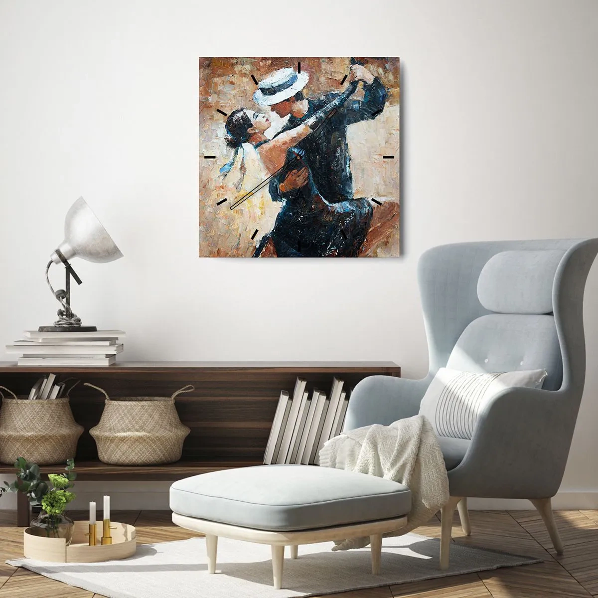 Vægur, Uret - A la Rudolf Valentino - 40x40 cm