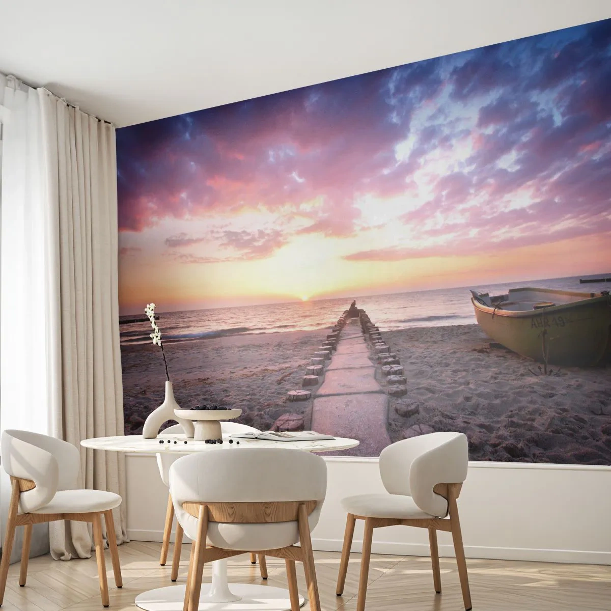 Fototapet Selvklæbende Deluxe Sticker - Et øjeblik med en dybtgående oplevelse - Landskab, Hav, Strand - 100x70 cm