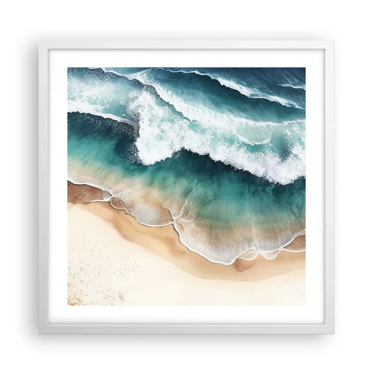 Plakat i hvid ramme - Et evigt møde - 50x50 cm