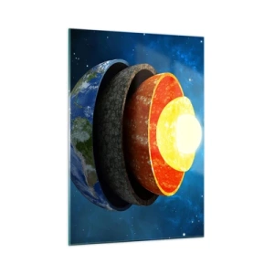 Billede på glas - Ekspedition til jordens indre - 50x70 cm