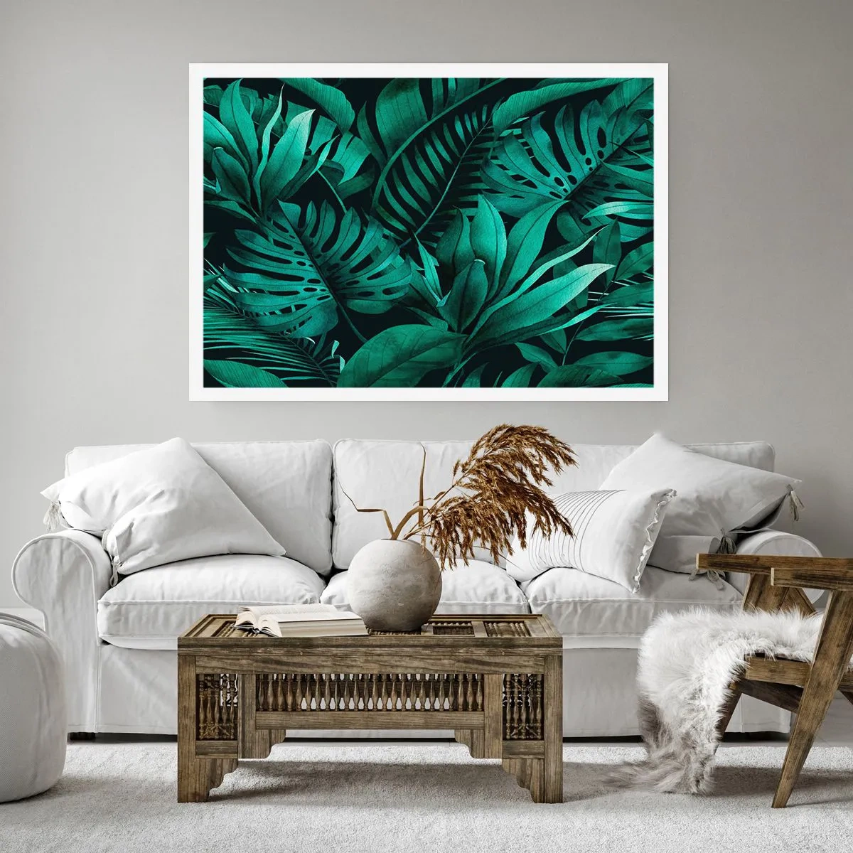 Plakat - Dyb tropisk grøn - 100x70 cm