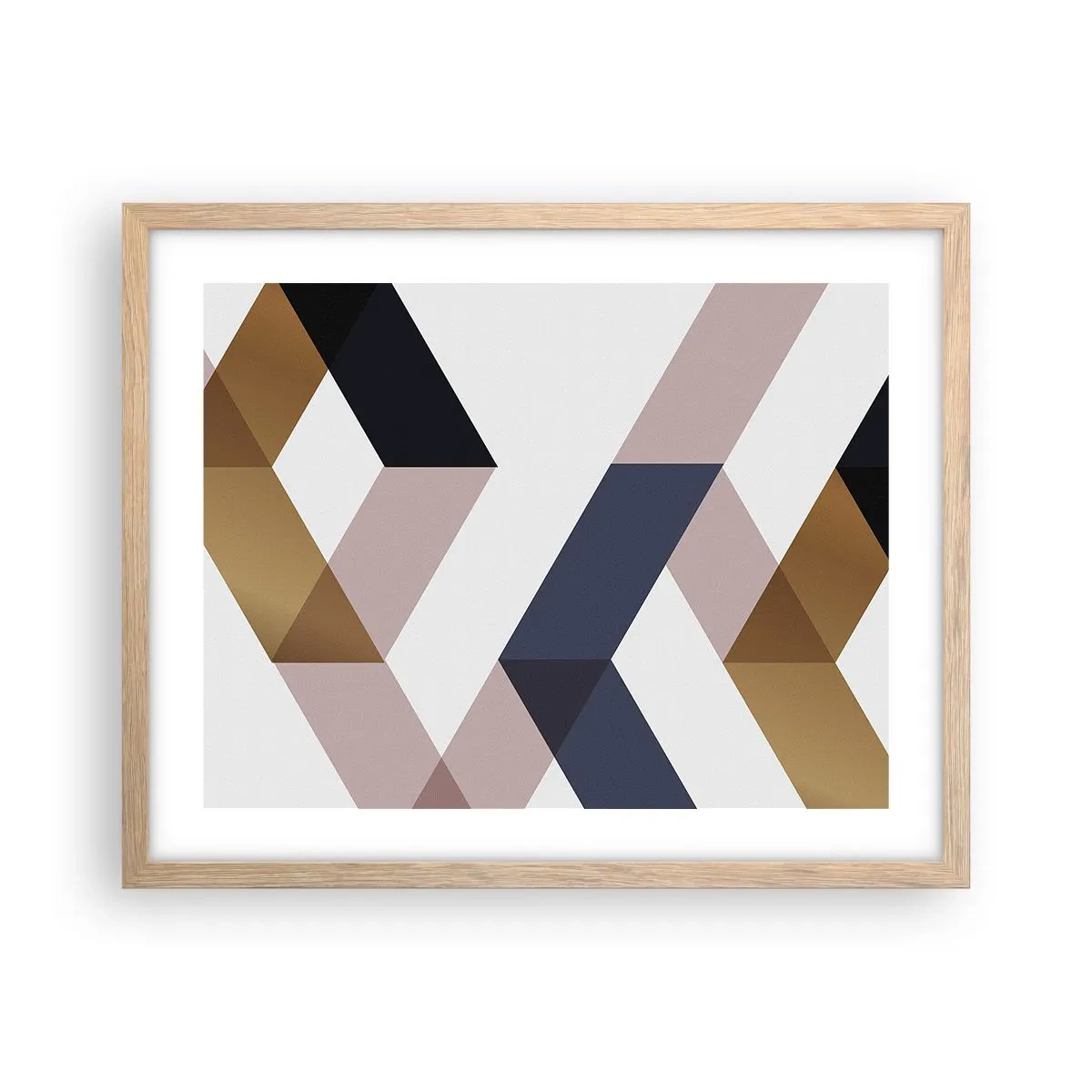 Plakat i ramme af lyst egetræ - Planer og vinkler - 50x40 cm