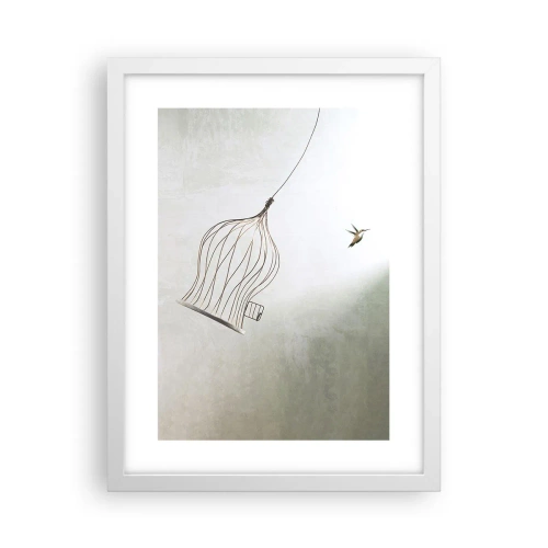 Plakat i hvid ramme - I sit elementet - 30x40 cm