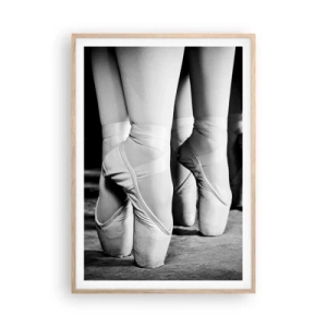 Plakat i ramme af lyst egetræ - Sammen, let - 70x100 cm