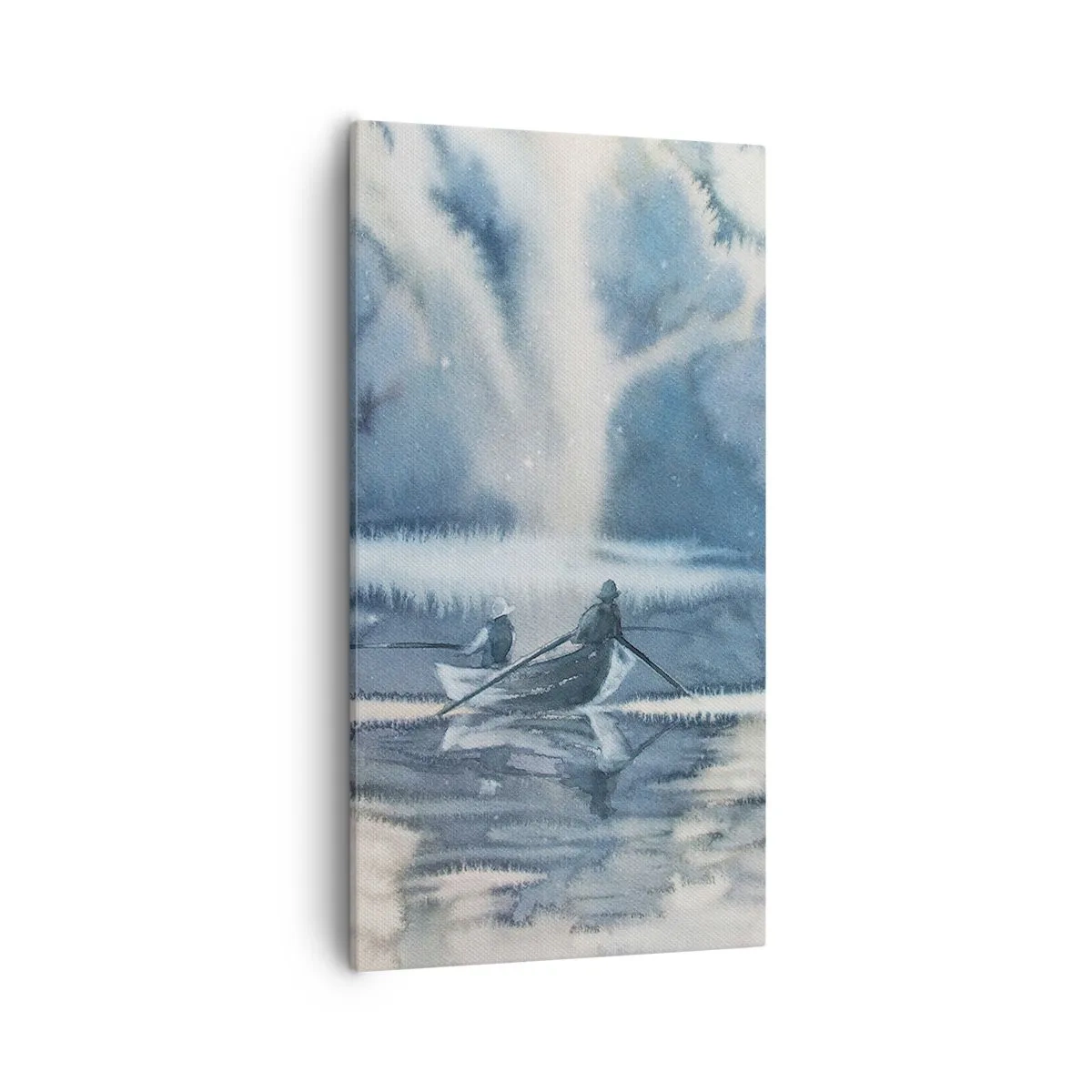 Lærredstryk - Billede på lærred - Lystfiskere i deres paradis - 55x100 cm