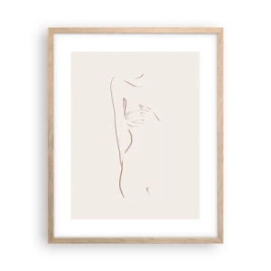 Plakat i ramme af lyst egetræ - Begærets form - 40x50 cm