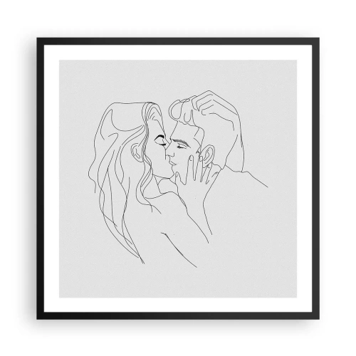 Plakat i sort ramme - I samme linje - 60x60 cm