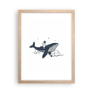 Plakat i ramme af lyst egetræ - Et kosmisk eventyr - 30x40 cm