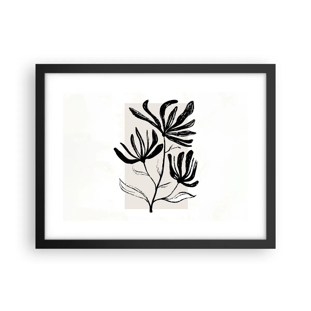 Plakat i sort ramme - Skitse til et herbarium - 40x30 cm