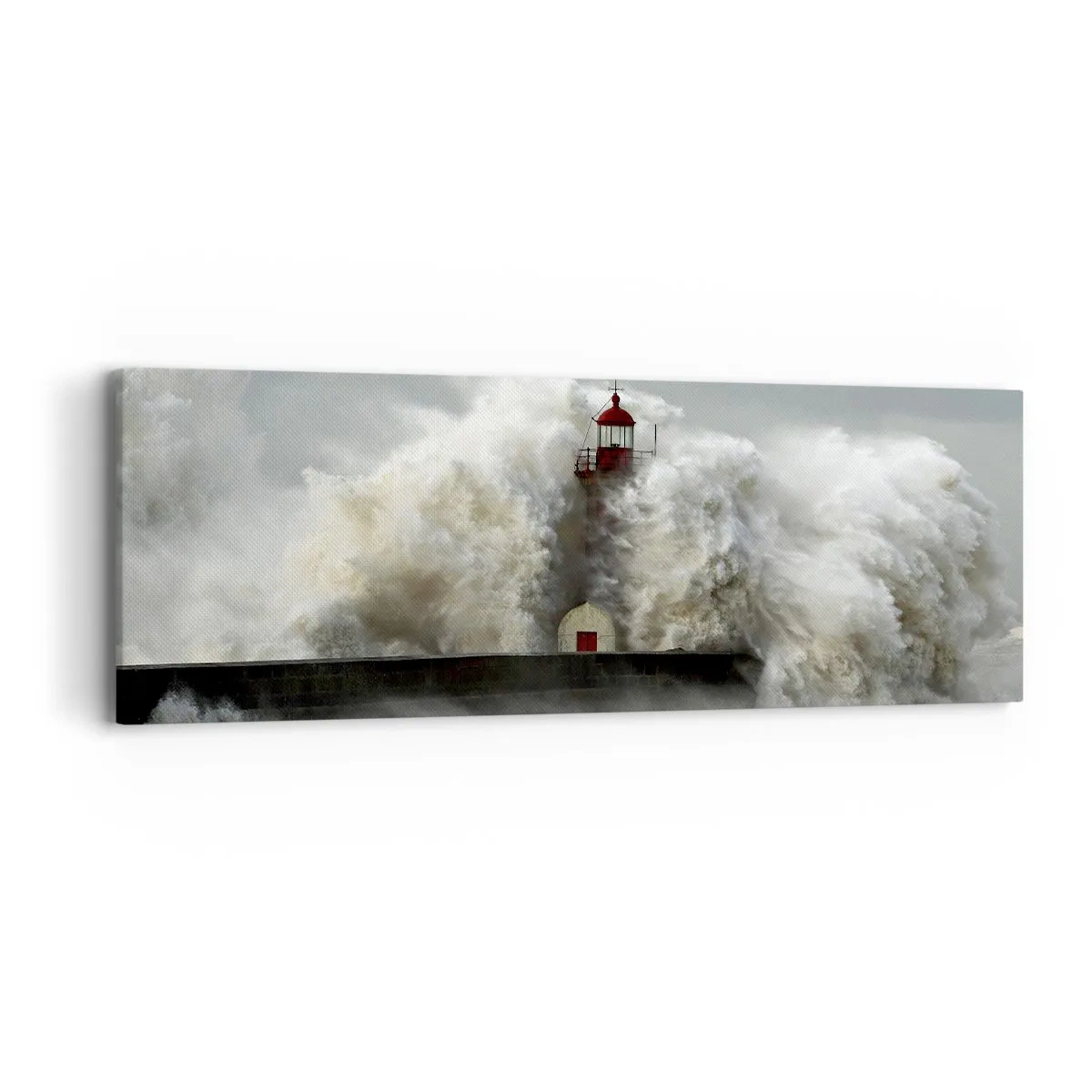 Lærredstryk - Billede på lærred - Havets vrede - 90x30 cm