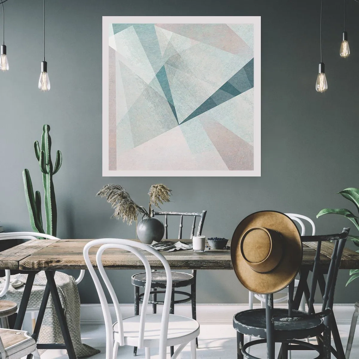 Plakat - Rolig og alligevel dynamisk - 40x40 cm