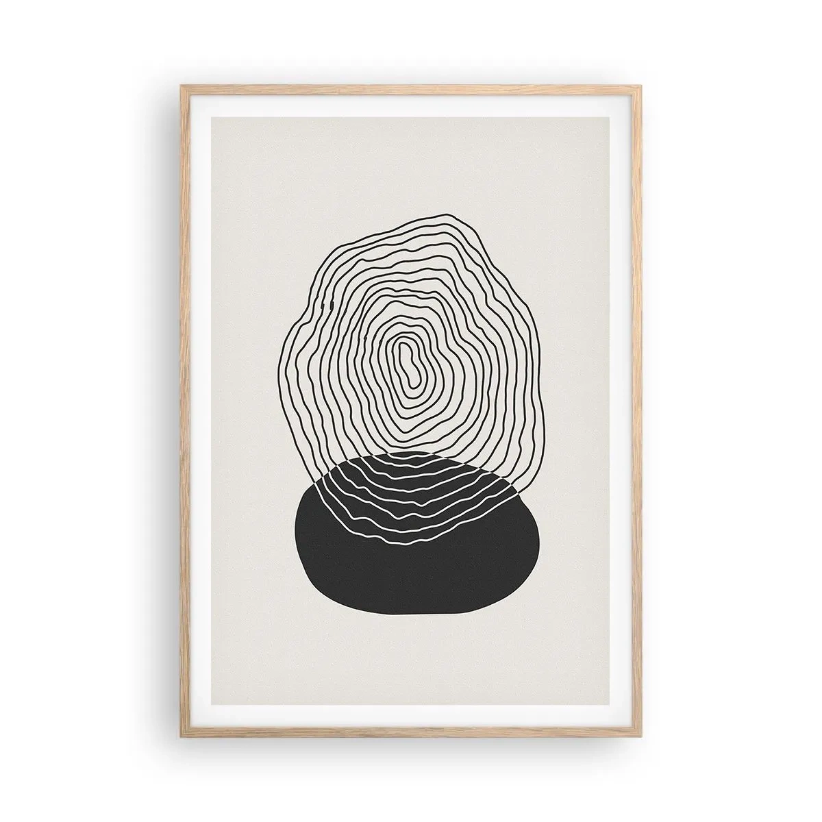 Plakat i ramme af lyst egetræ - Varighed og vibration - 70x100 cm