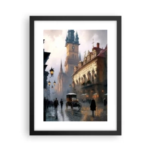 Plakat i sort ramme - Magien i en aften i Prag - 30x40 cm