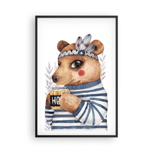Plakat i sort ramme - Søde bjørn - 61x91 cm