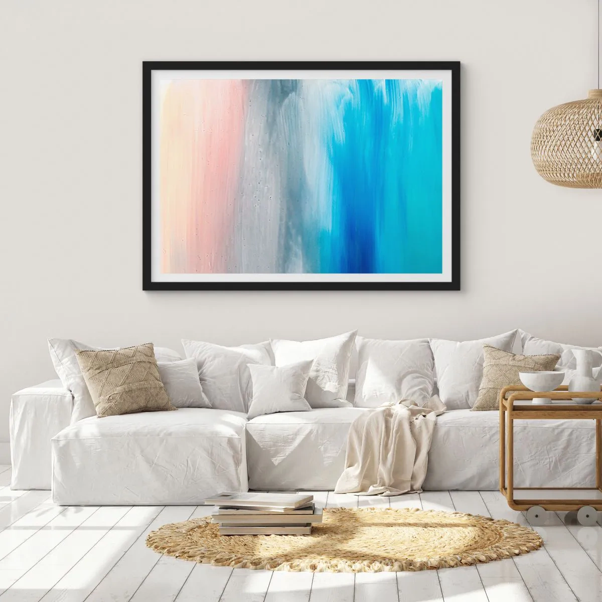 Plakat i sort ramme - Elementer: luft - 100x70 cm