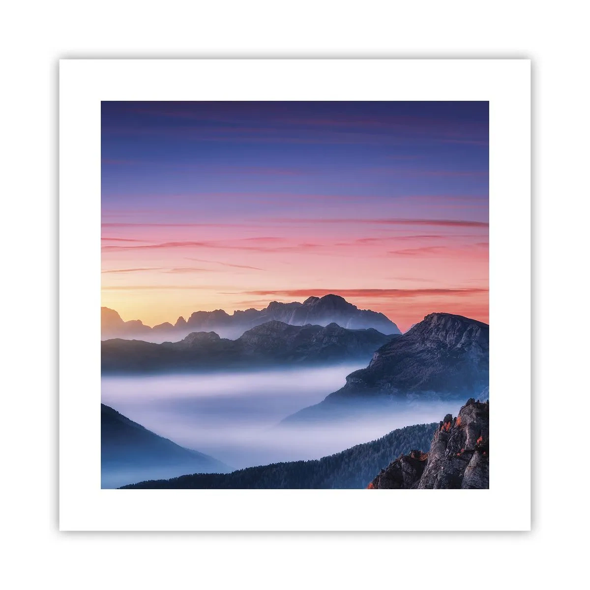 Plakat - Over dalene - 40x40 cm