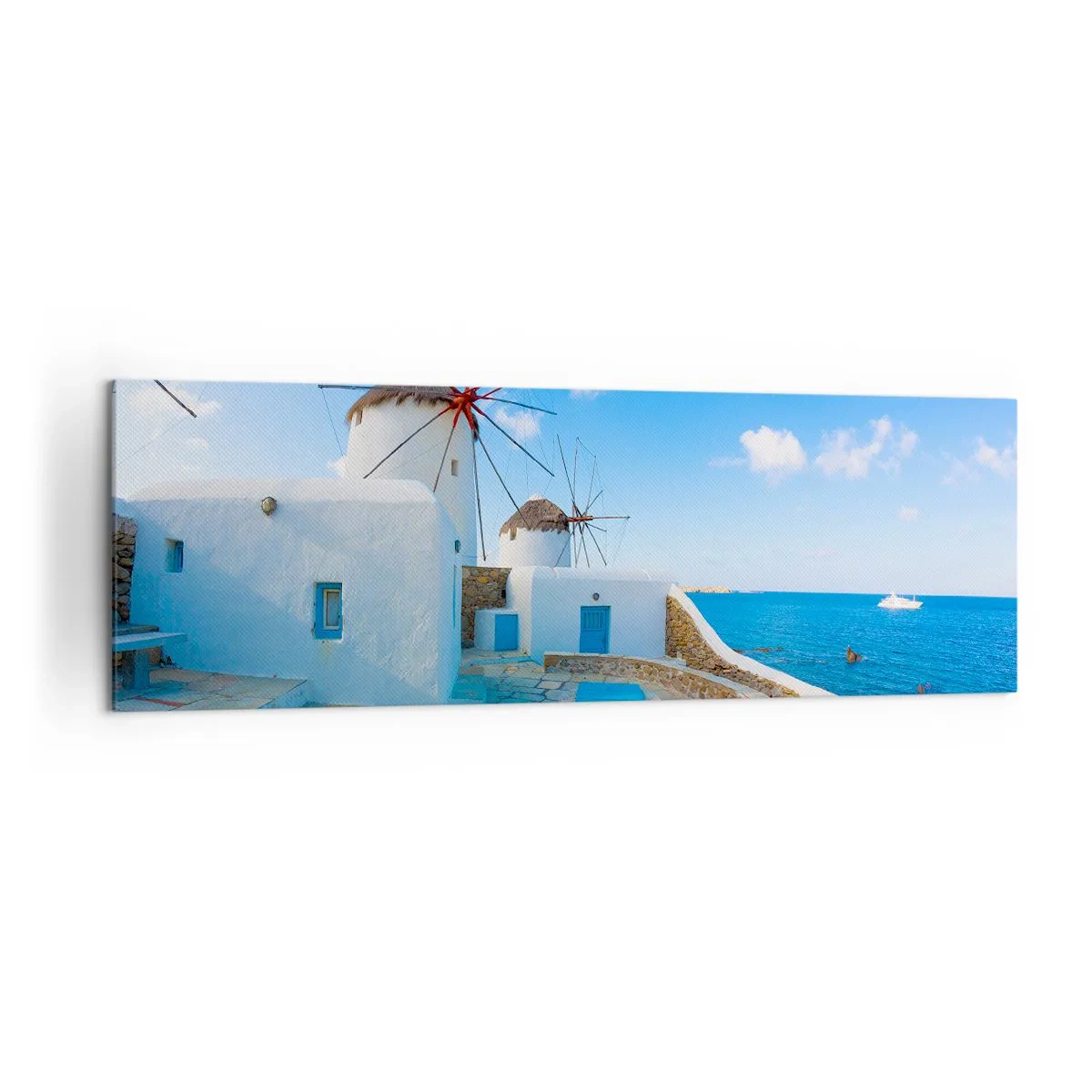 Lærredstryk - Billede på lærred - Blå vind fra havet - 160x50 cm