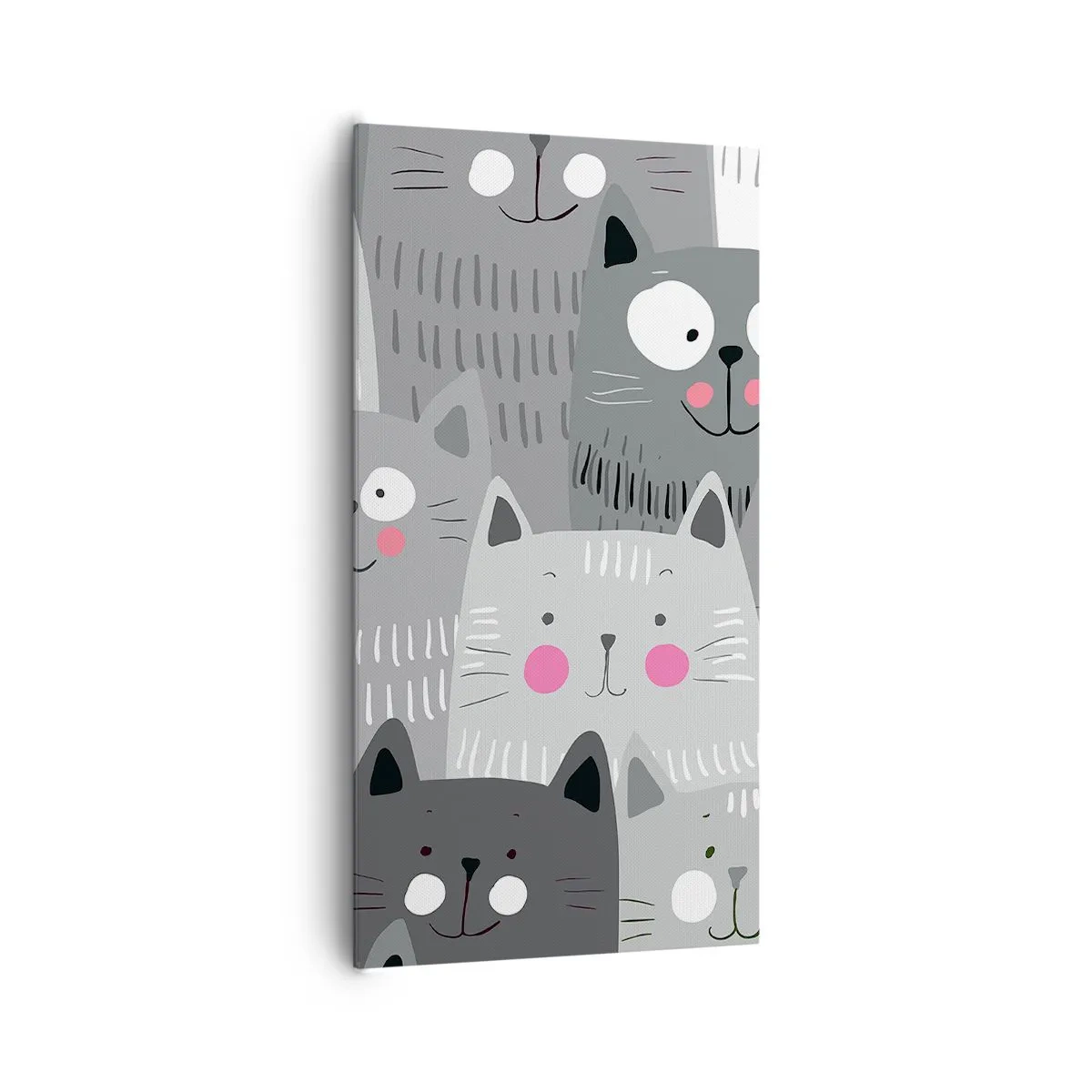 Lærredstryk - Billede på lærred - Kattens verden - 65x120 cm