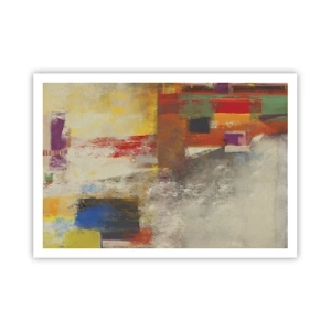 Plakat - Geometri af farver - 100x70 cm