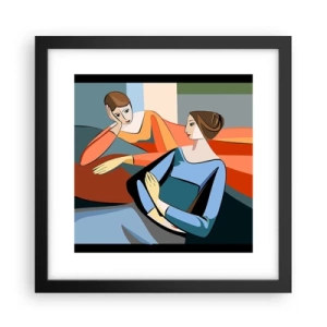 Plakat i sort ramme - Et øjeblik af fortrolighed - 30x30 cm