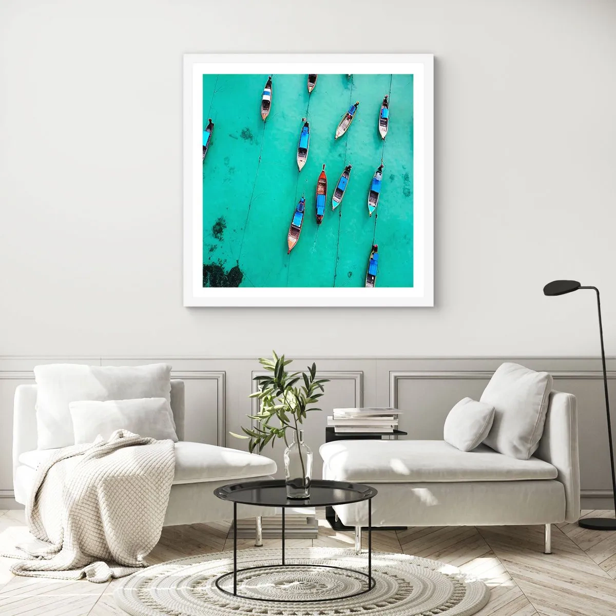 Plakat i hvid ramme - I glædelig forventning - 40x40 cm