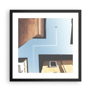 Plakat i sort ramme - Over den urbane labyrint - 40x40 cm