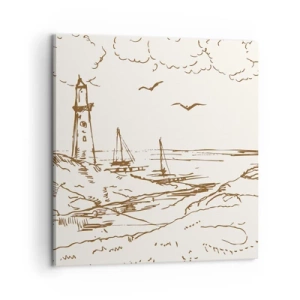 Lærredstryk - Billede på lærred - Oversigt over sommerminder - 60x60 cm