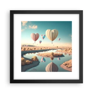 Plakat i sort ramme - Kærlighed lader dig svæve - 30x30 cm