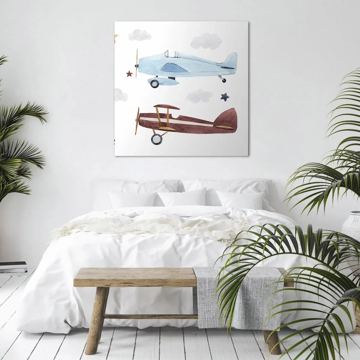 Lærredstryk - Billede på lærred - Hr. pilot, vi venter! - 60x60 cm