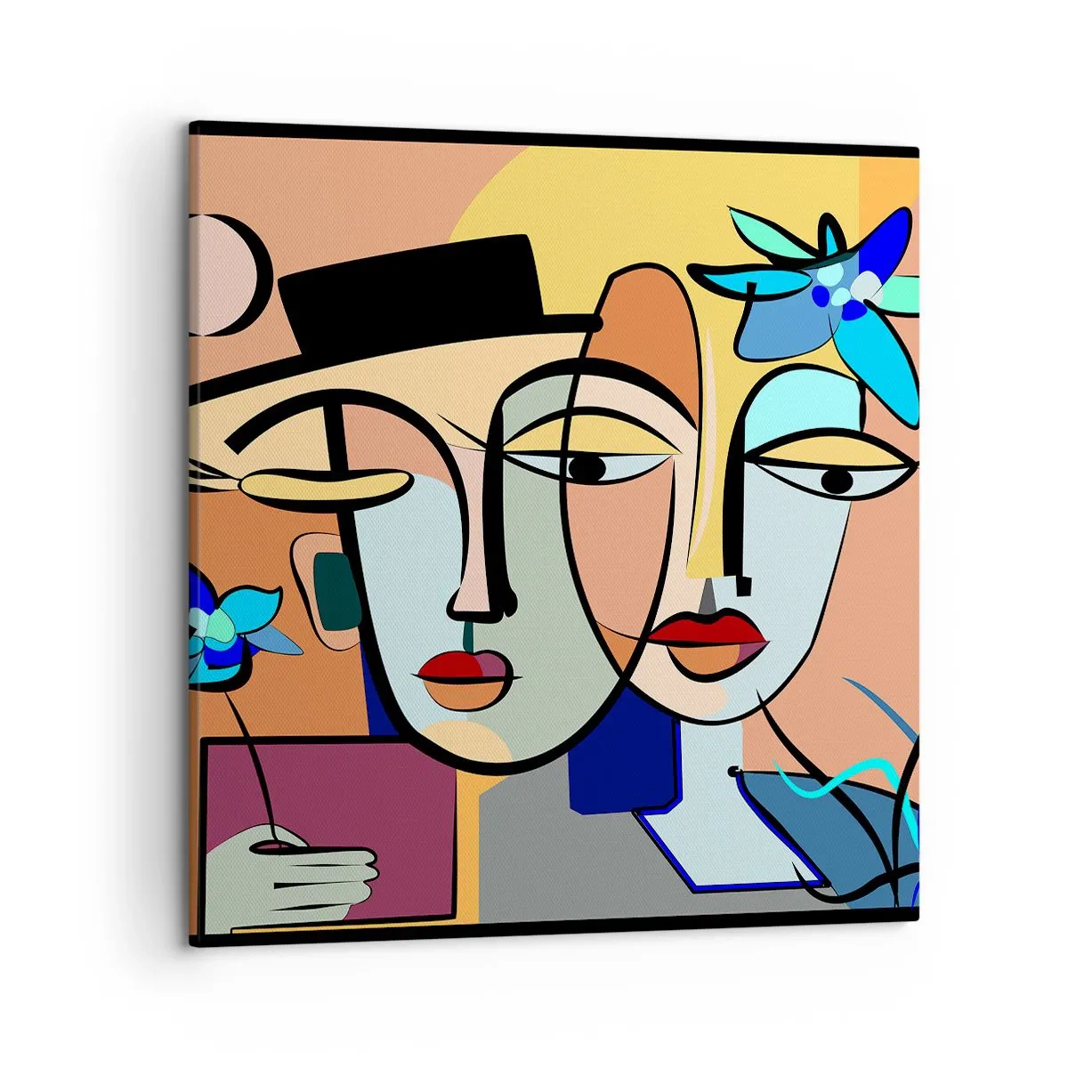 Lærredstryk - Billede på lærred - Picassos randez vous - 50x50 cm