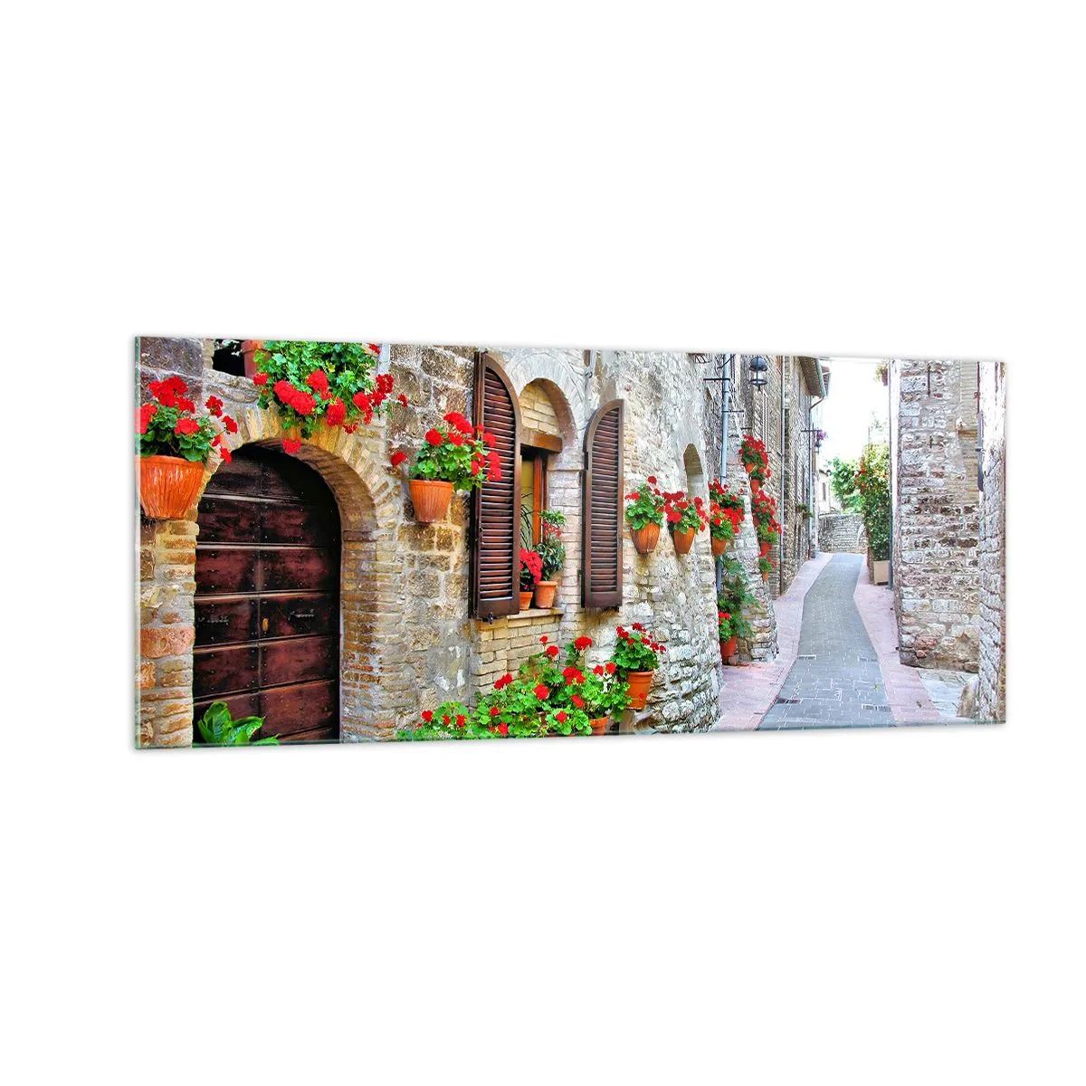 Billede på glas - Italiensk atmosfære - 100x40 cm