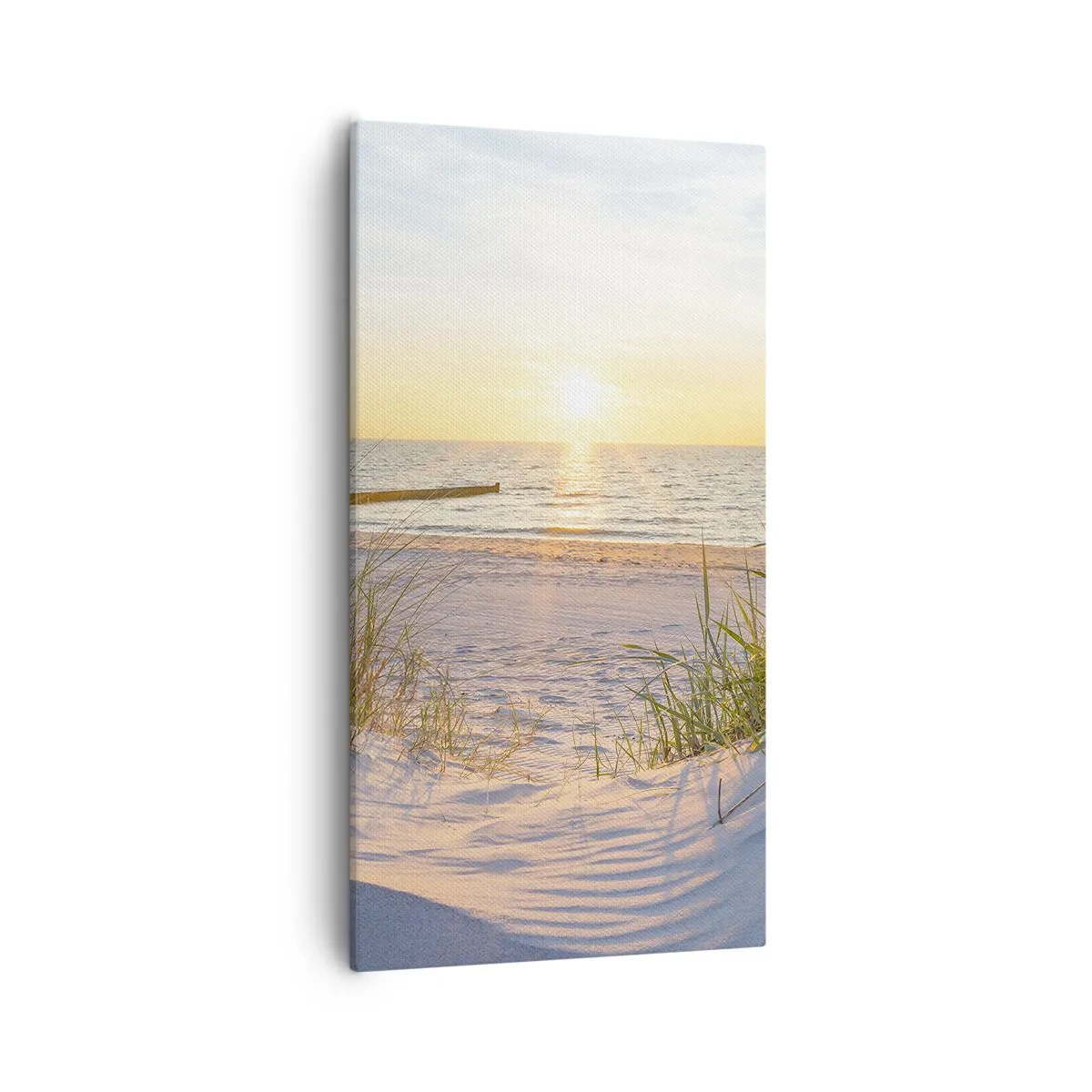 Lærredstryk - Billede på lærred - Havet brummer, fuglene synger, en vild strand midt i græsset.... - 55x100 cm