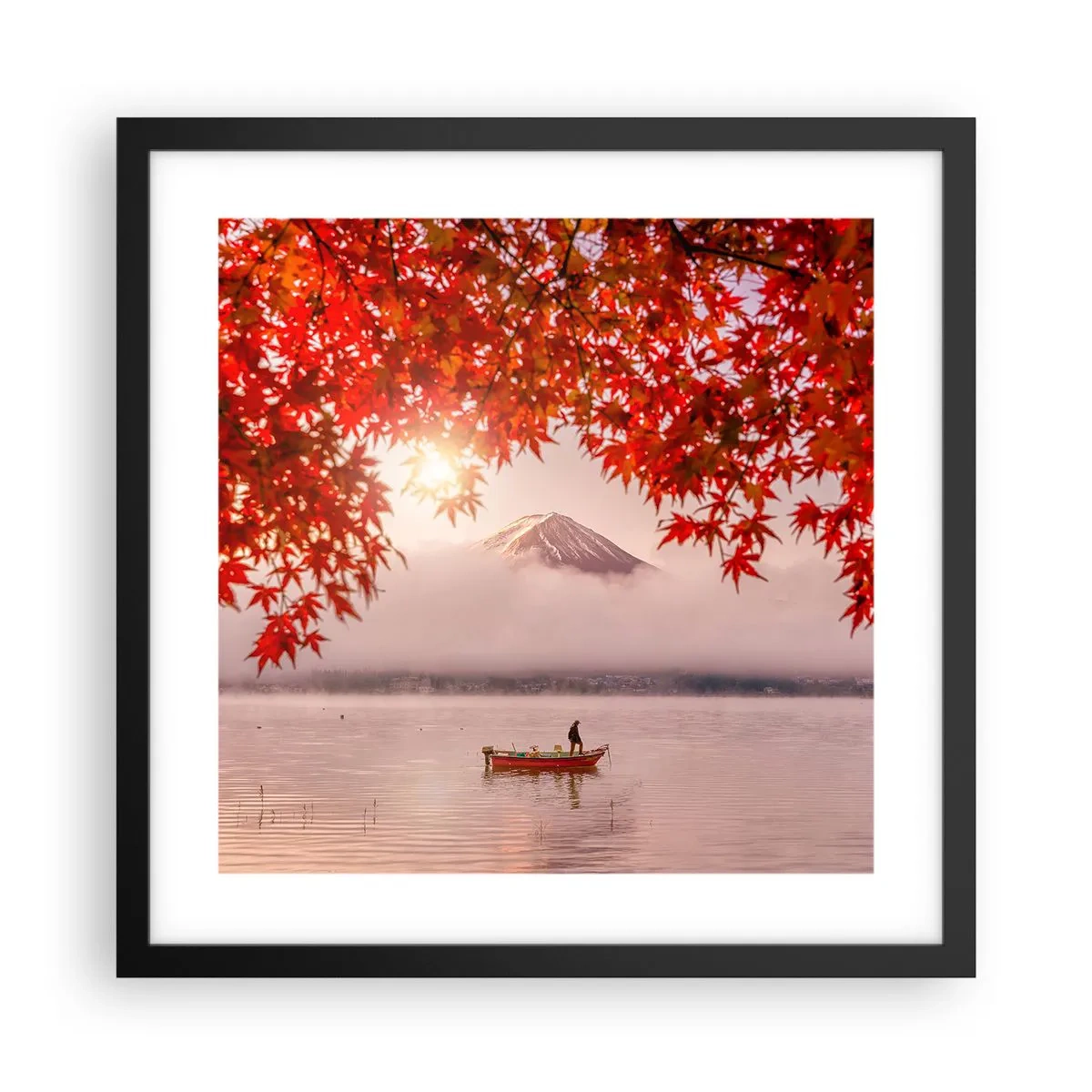 Plakat i sort ramme - I en japansk atmosfære - 40x40 cm