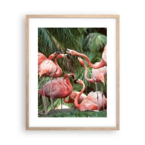 Plakat i ramme af lyst egetræ - Sladder om eftermiddagen - 40x50 cm