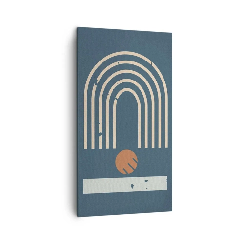 Lærredstryk - Billede på lærred - Geometri på granatæble - 45x80 cm