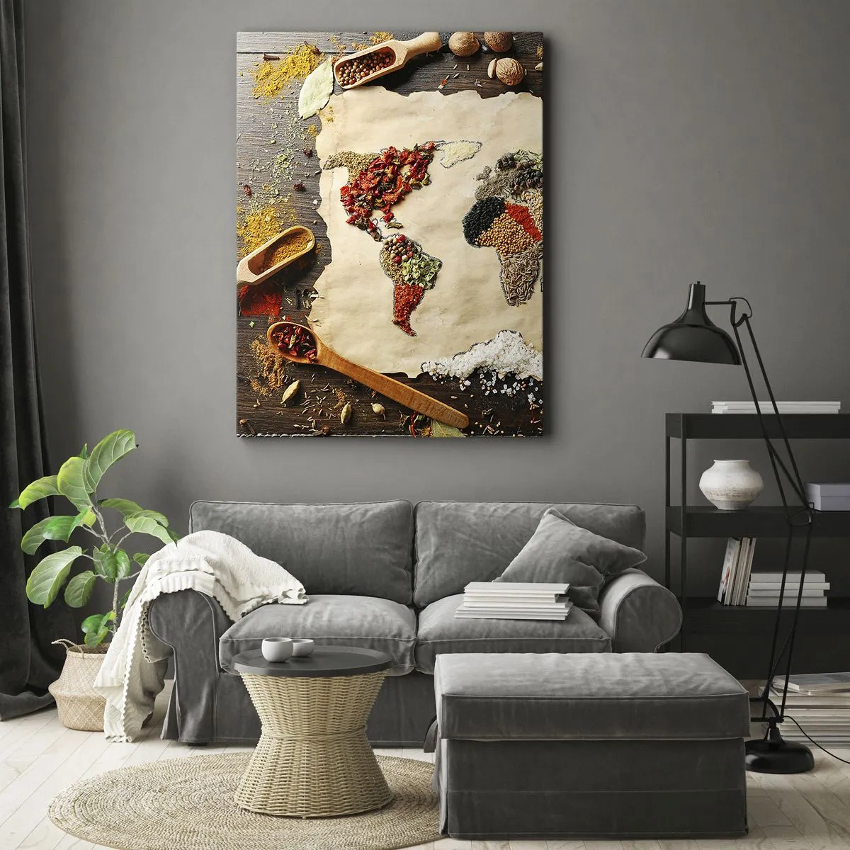 Lærredstryk - Billede på lærred - Alle verdens smage - 45x80 cm