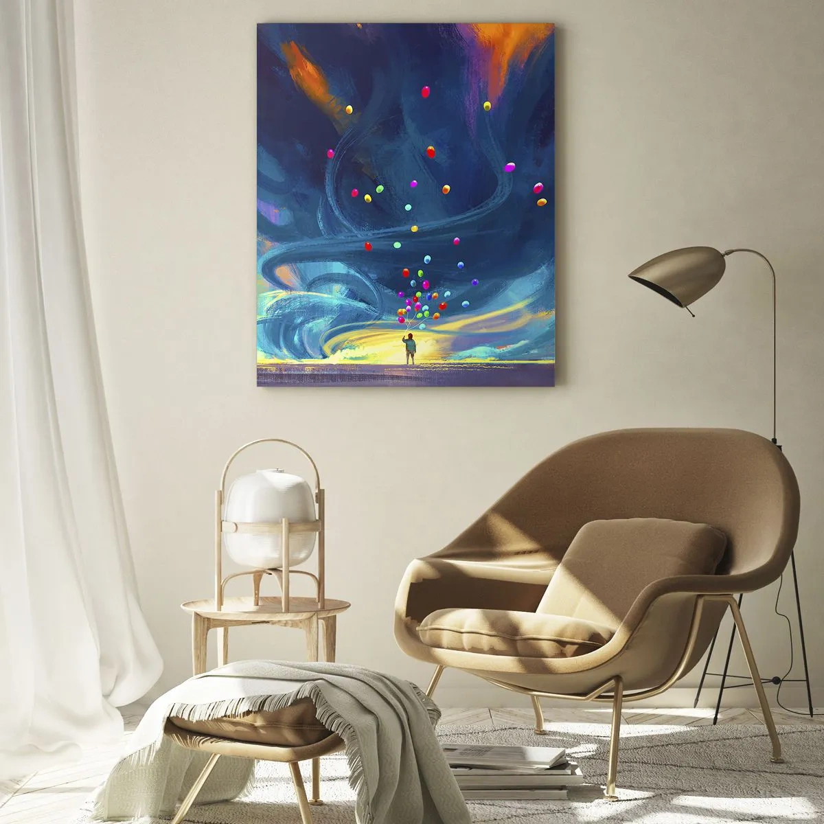 Billede på glas - På en blå vind - 50x70 cm