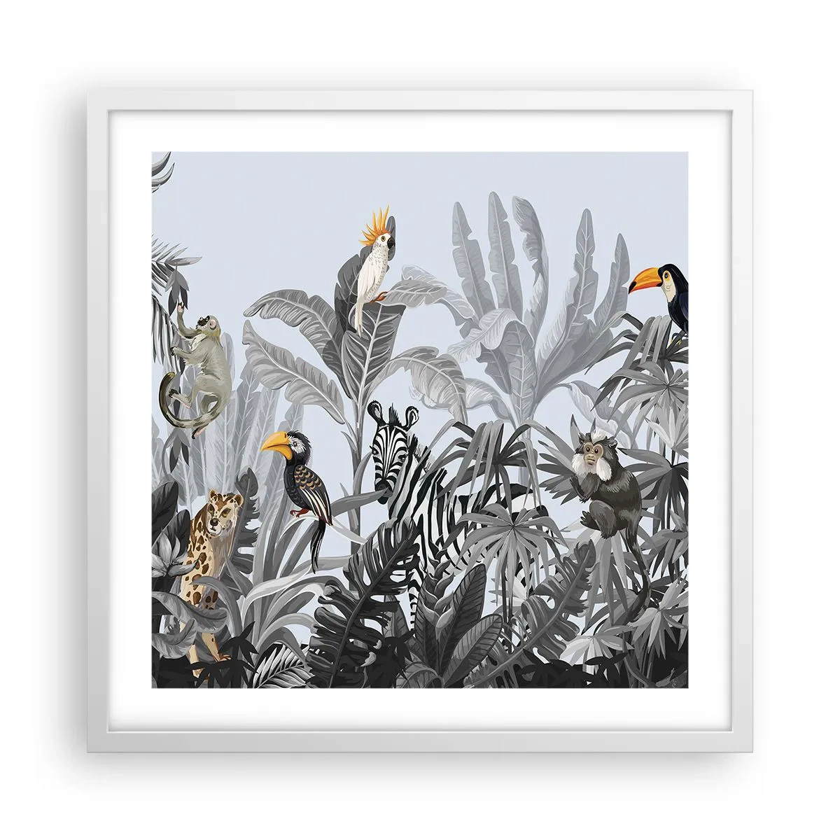 Plakat i hvid ramme - En afrikansk fabel - 50x50 cm