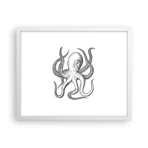 Plakat i hvid ramme - Dans med bølger - 50x40 cm