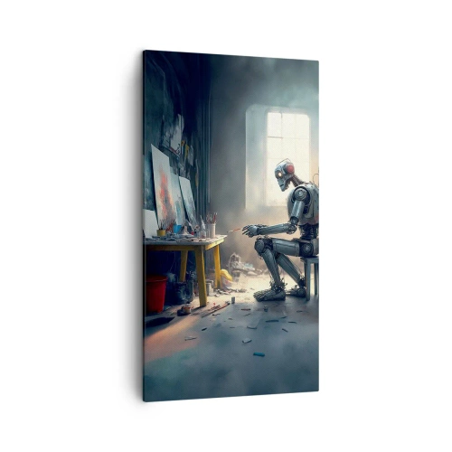 Lærredstryk - Billede på lærred - Den skabende handling - 45x80 cm