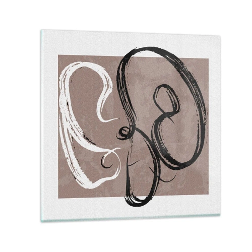 Billede på glas - Komposition - en søgen efter fuldstændighed - 70x70 cm