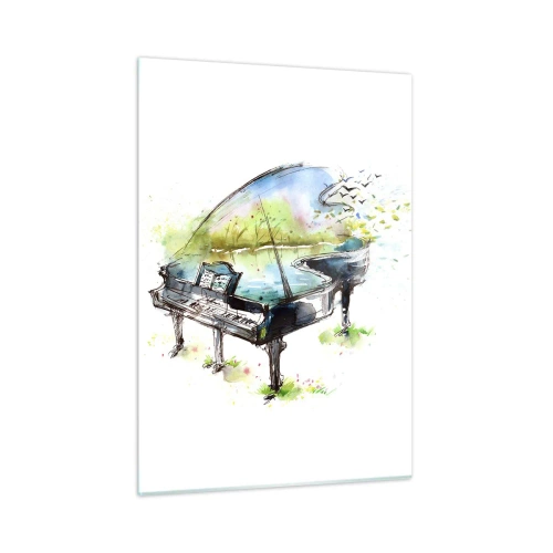 Billede på glas - Fortryllet af musik - 50x70 cm