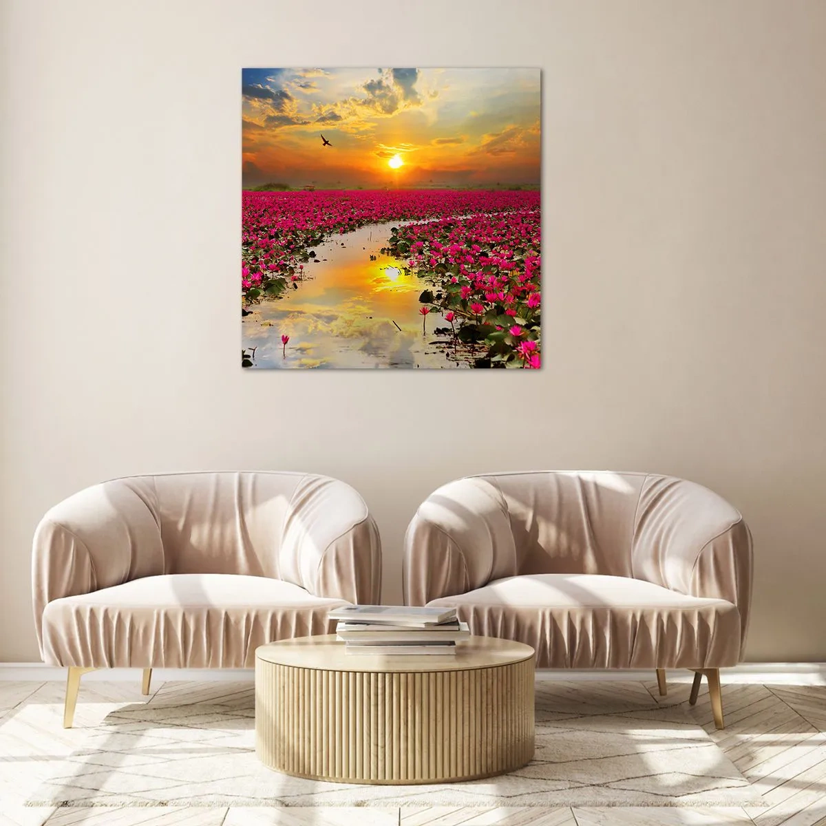 Billede på glas - Søens hemmelige liv - 70x70 cm