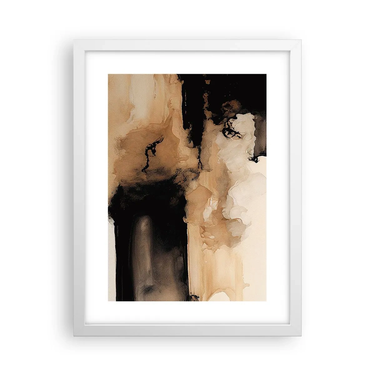 Plakat i hvid ramme - En spændende abstraktion - 30x40 cm