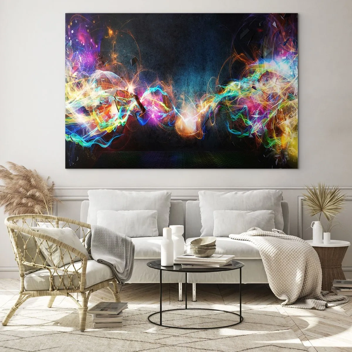 Billede på glas - Glædeligt imod mørket - 120x80 cm
