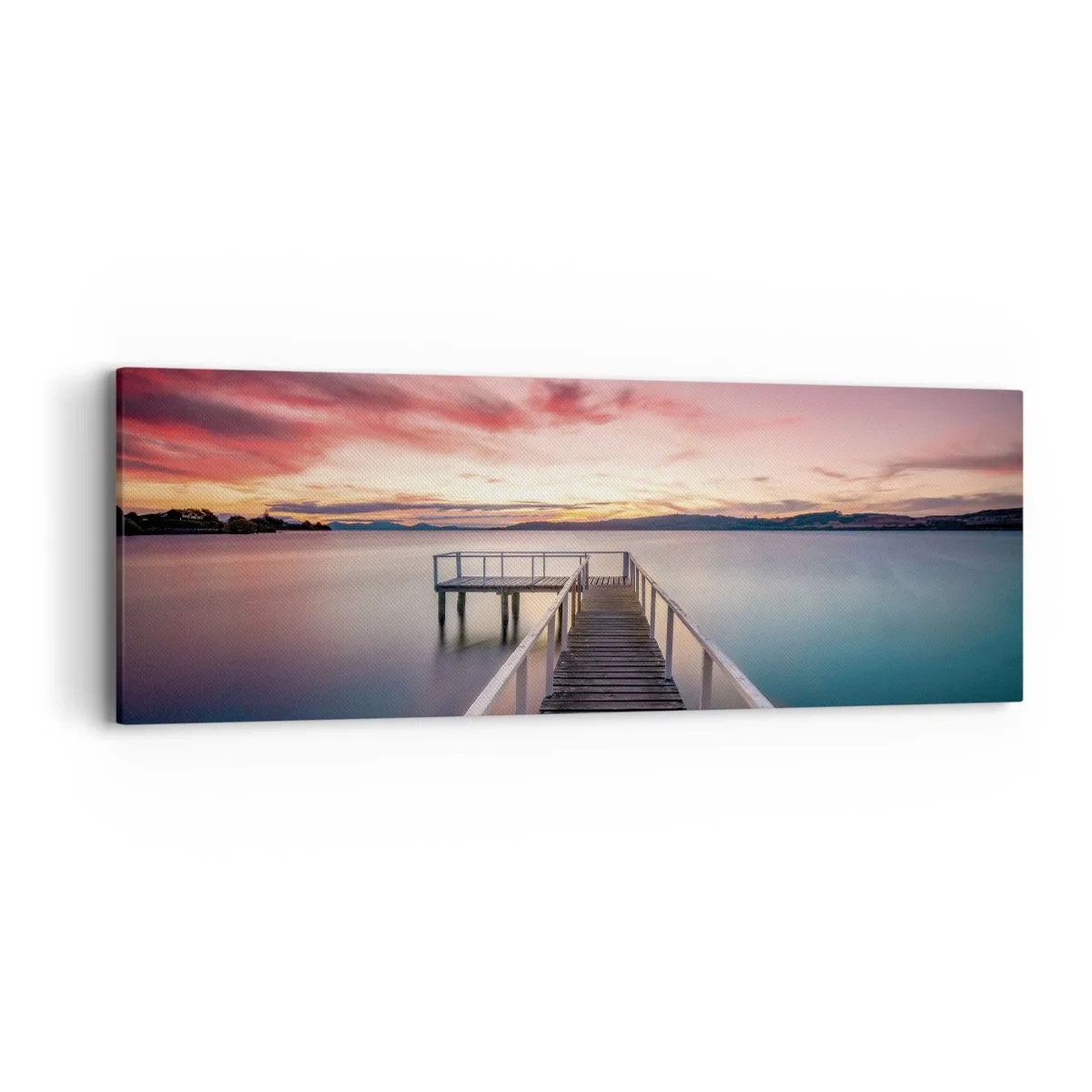 Lærredstryk - Billede på lærred - Aftenens blide flamme - 90x30 cm