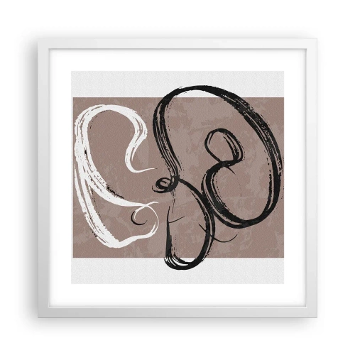 Plakat i hvid ramme - Komposition - en søgen efter fuldstændighed - 40x40 cm